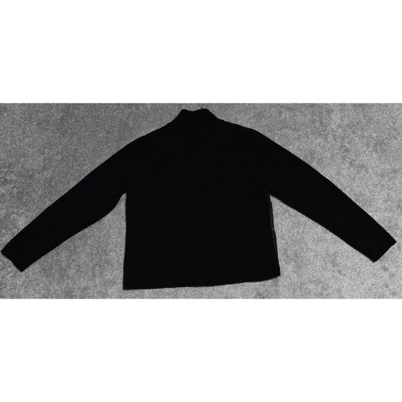 Vintage Pendleton Leather Sweater Jacket Women's Medium Petite Black Full Zip - Picture 5 of 7